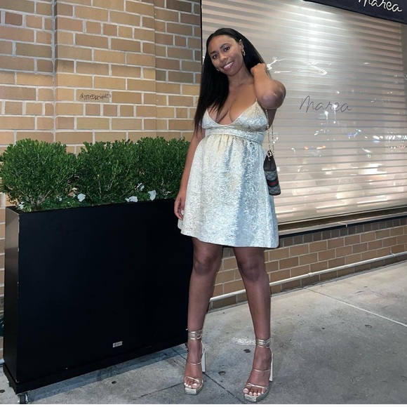 FOLEY CURVED WAIST PARTY DRESS (worn once) - Picture 1 of 3